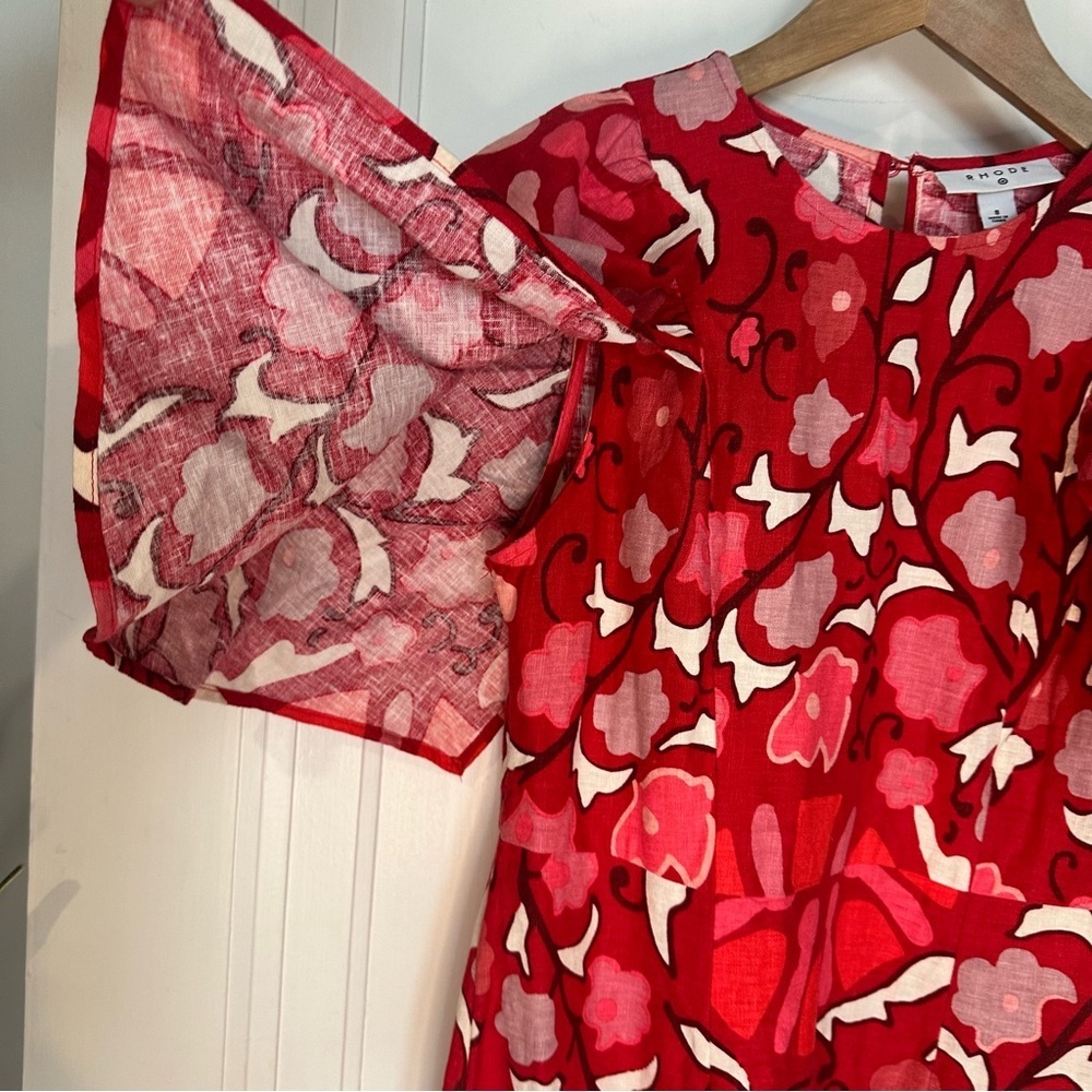 Rhode by Target Red Floral Midi Dress - Women's Elegant Patterned Dress - Picture 4 of 11